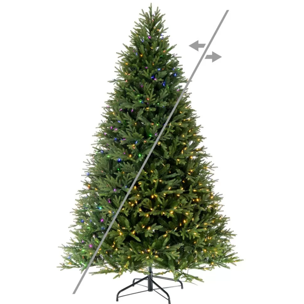 Shop The Holiday Aisle 108'' H Green Realistic Fir Christmas Tree With 1100 Led Color Changing/Combination Lights