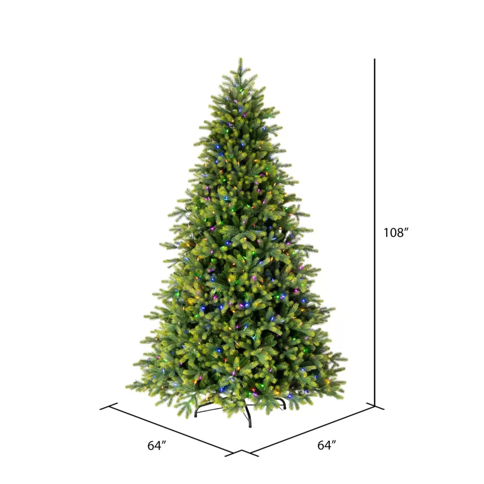 Cheap The Holiday Aisle 108'' H Green Realistic Fir Christmas Tree With 1100 Led Color Changing/Combination Lights