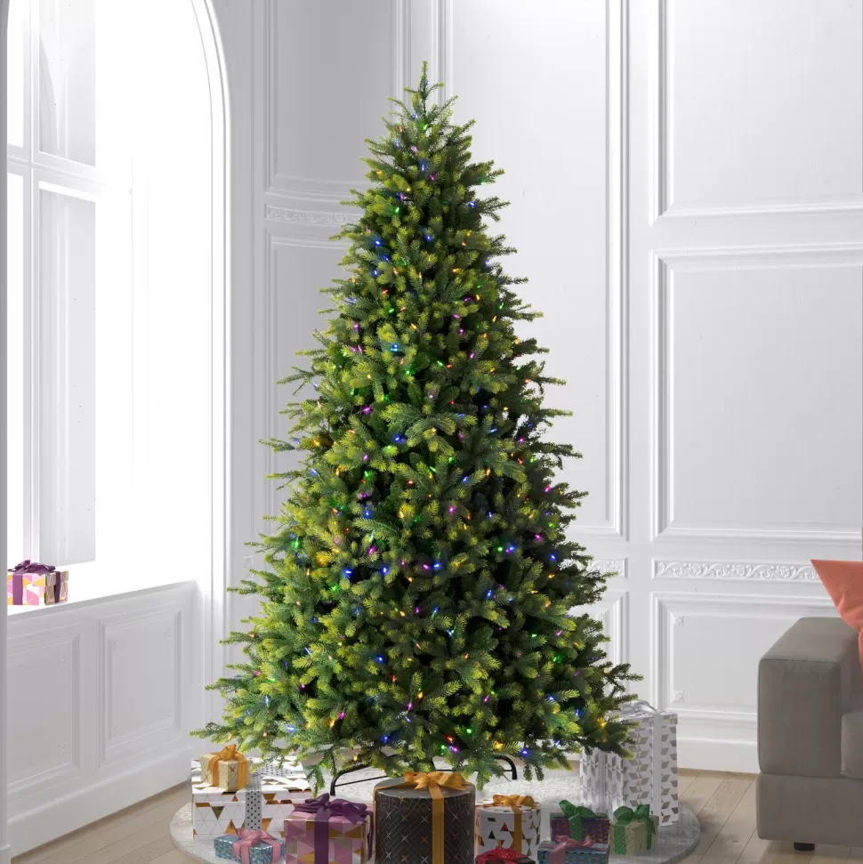 Cheap The Holiday Aisle 108'' H Green Realistic Fir Christmas Tree With 1100 Led Color Changing/Combination Lights