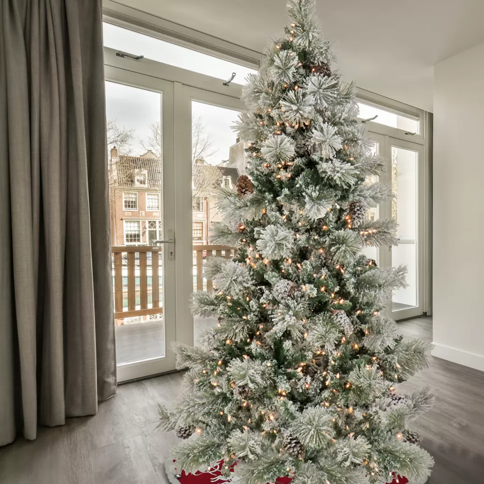 Cheap The Holiday Aisle 108" H White Fir Christmas Tree With 900 Incandescent Lights And Pinecones