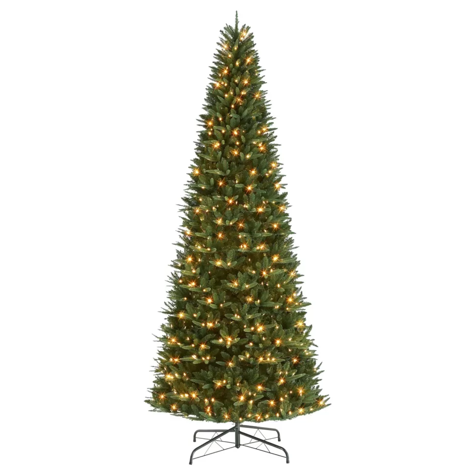 Store The Holiday Aisle 12' H Slender Green Pine Christmas Tree With 800 Lights