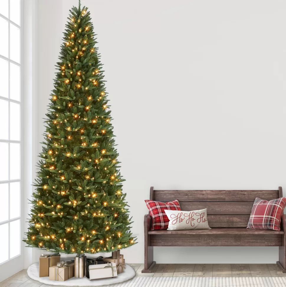 Store The Holiday Aisle 12' H Slender Green Pine Christmas Tree With 800 Lights
