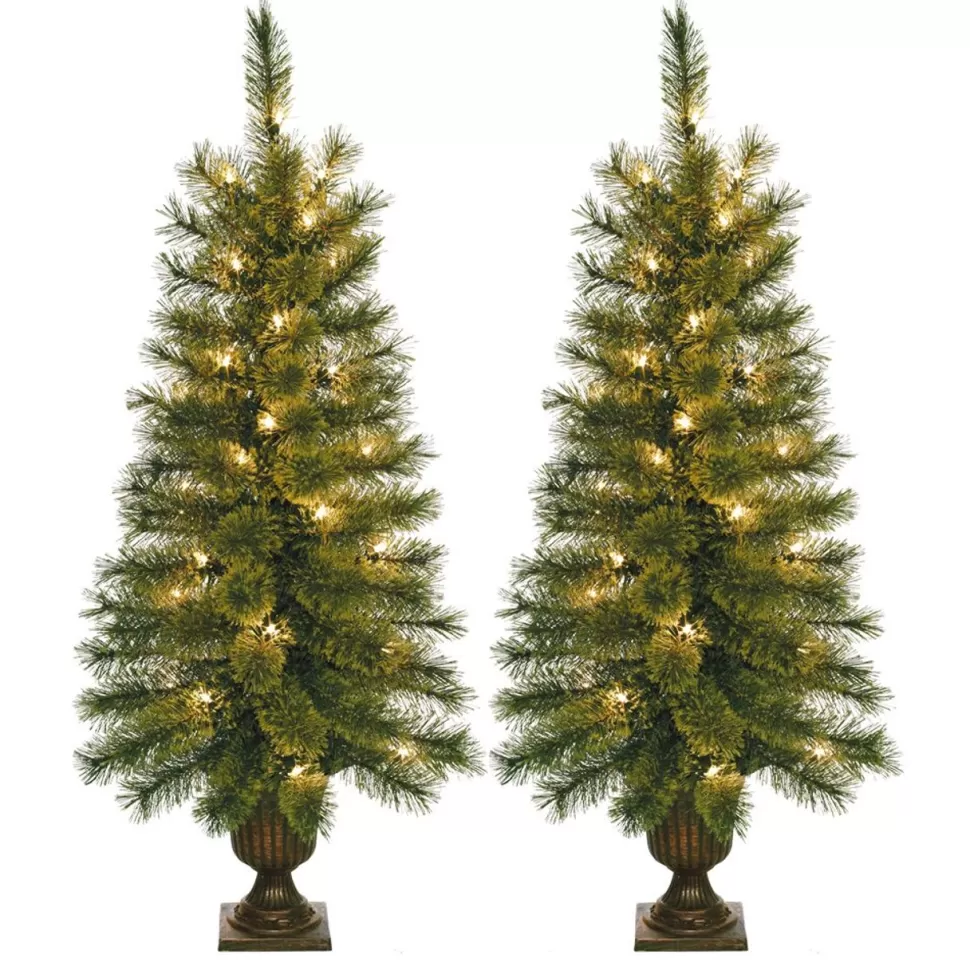 Best The Holiday Aisle 3.5' Green Artificial Christmas Tree With 35 Clear Lights With Urn Stand