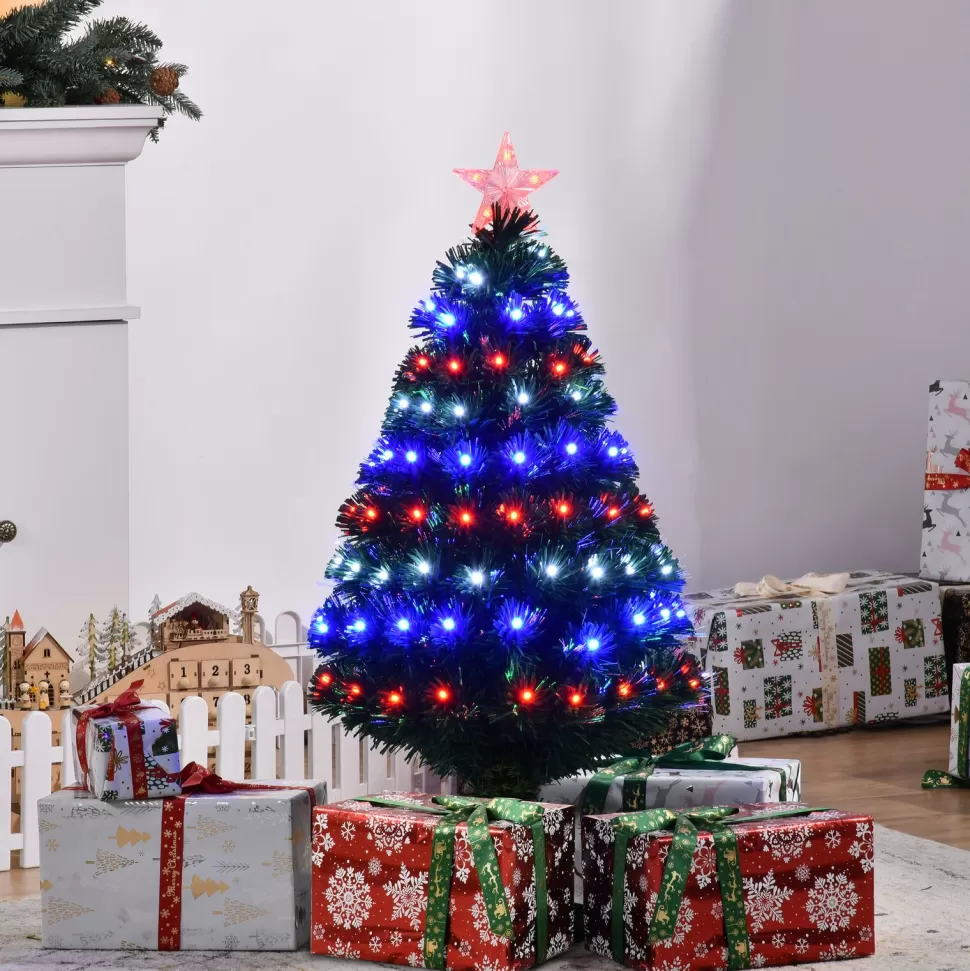 Outlet The Holiday Aisle 3' Green Fir Artificial Christmas Tree With 90 Multi-Colored Lights