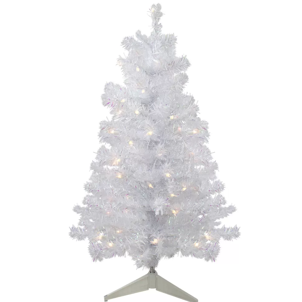Cheap Northlight Seasonal 3' Pre-Lit Rockport White Pine Artificial Christmas Tree Clear Lights