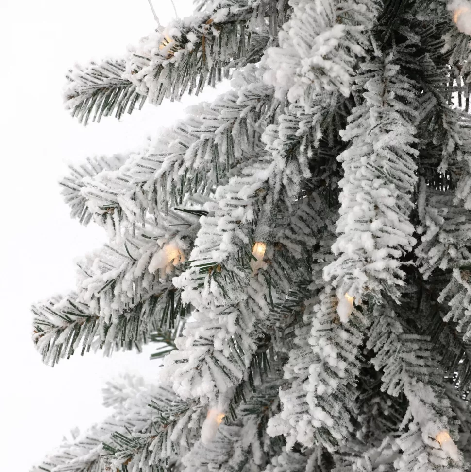 Cheap The Holiday Aisle 4'39" H White Artificial Fir Flocked/Frosted Christmas Tree With 100 Led Lights