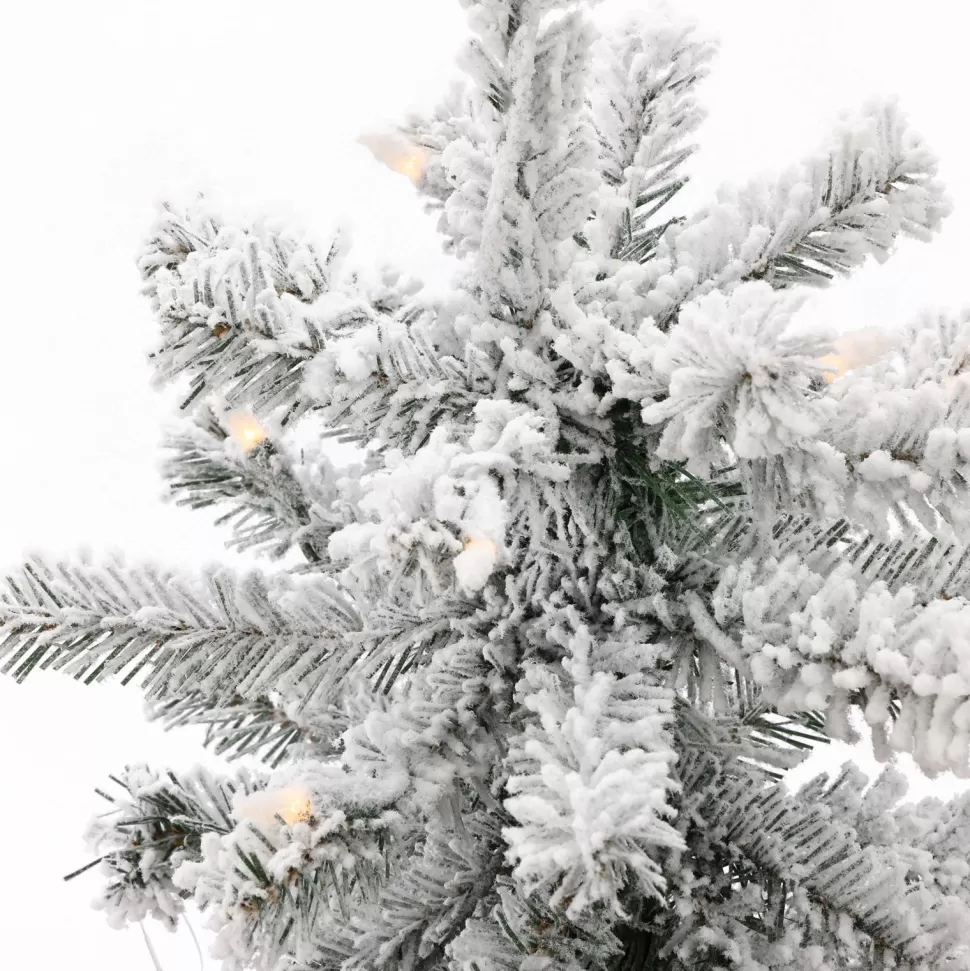 Cheap The Holiday Aisle 4'39" H White Artificial Fir Flocked/Frosted Christmas Tree With 100 Led Lights