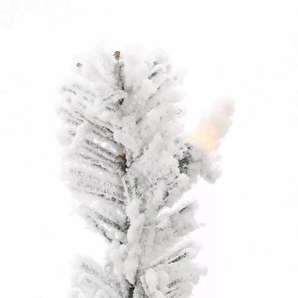 Cheap The Holiday Aisle 4'39" H White Artificial Fir Flocked/Frosted Christmas Tree With 100 Led Lights