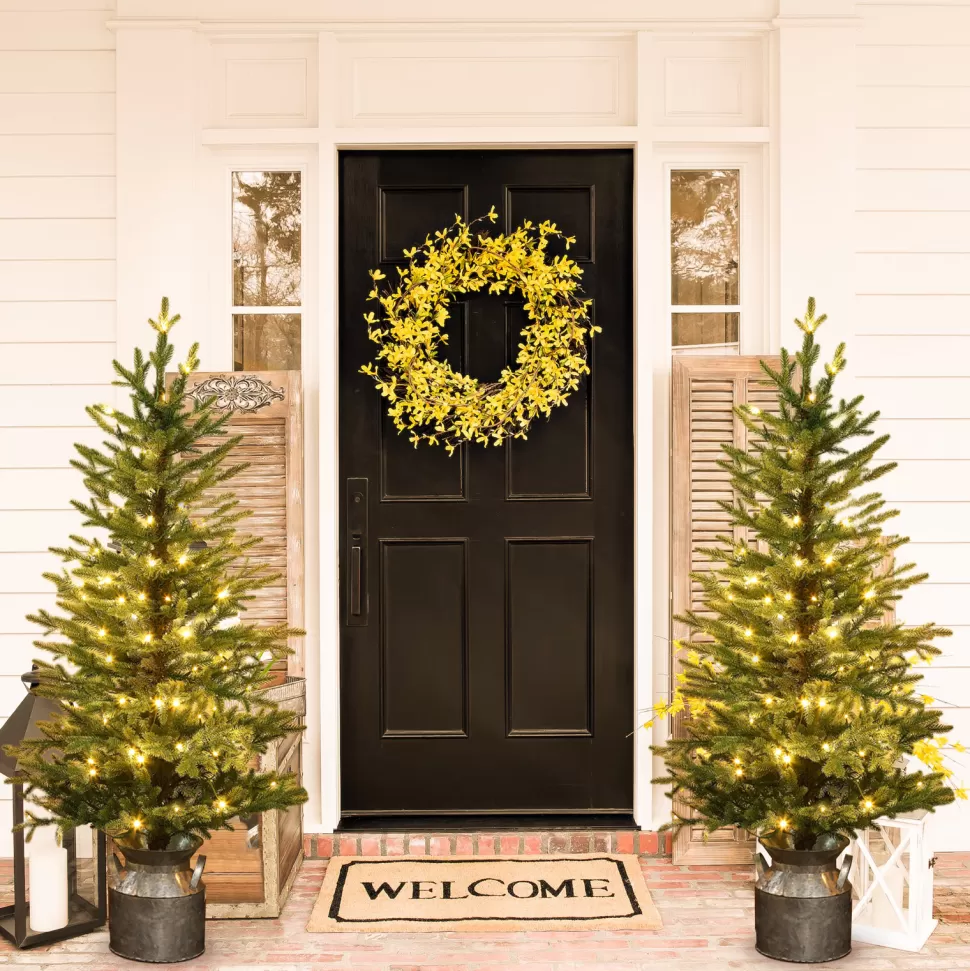 Best Sale Andover Mills 4'4" H Slender Green Realistic Artificial Fir Christmas Tree With 100 Led Lights