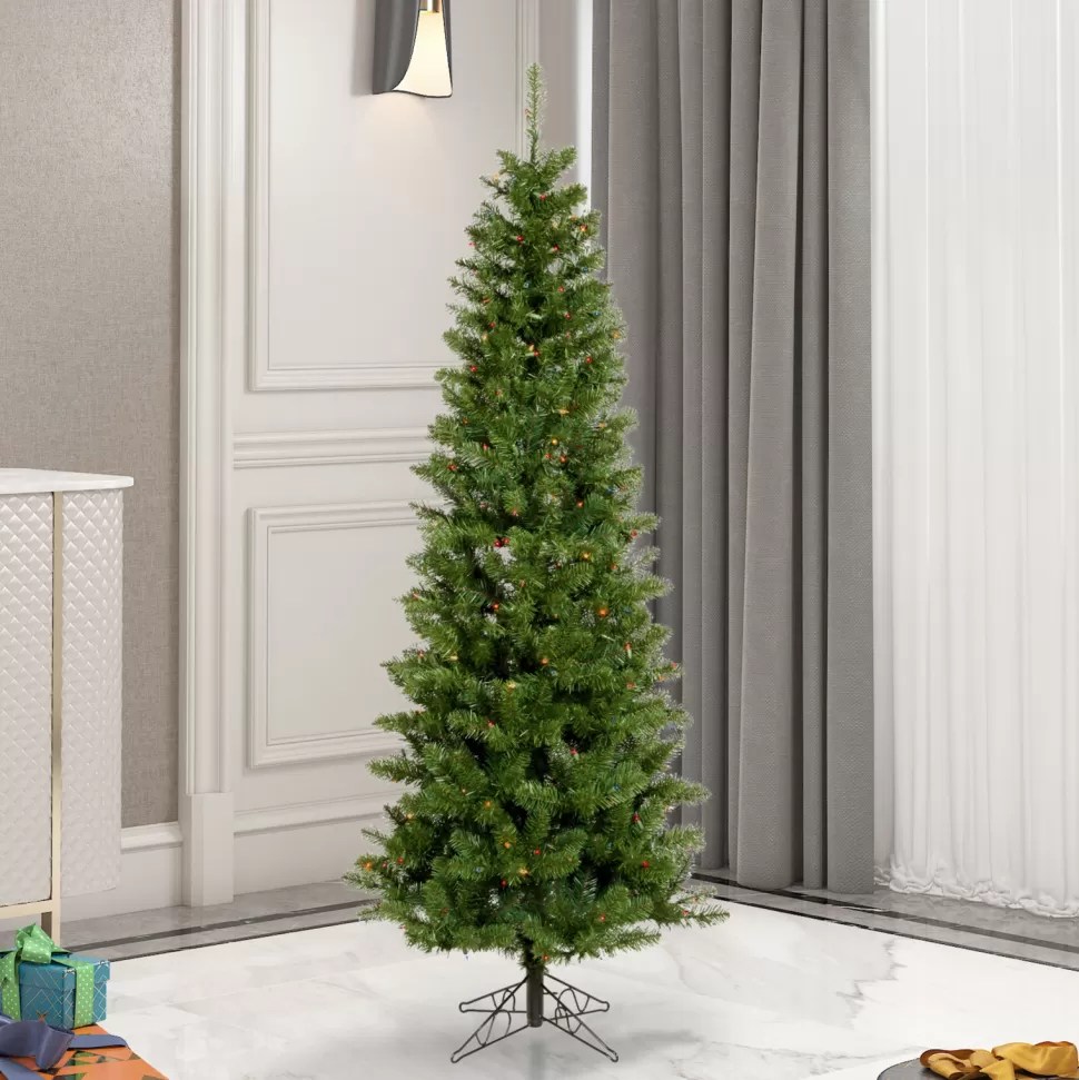Cheap The Holiday Aisle 4.5' Green Pine Artificial Christmas Tree With Led Mini Lights