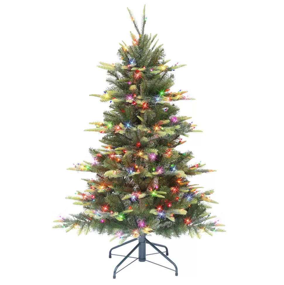 Shop The Holiday Aisle 4'5" H Green Realistic Artificial Fir Christmas Tree With 250 Lights