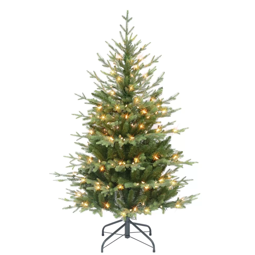 Sale The Holiday Aisle 4'5" H Slender Green Realistic Artificial Fir Christmas Tree With 200 Lights