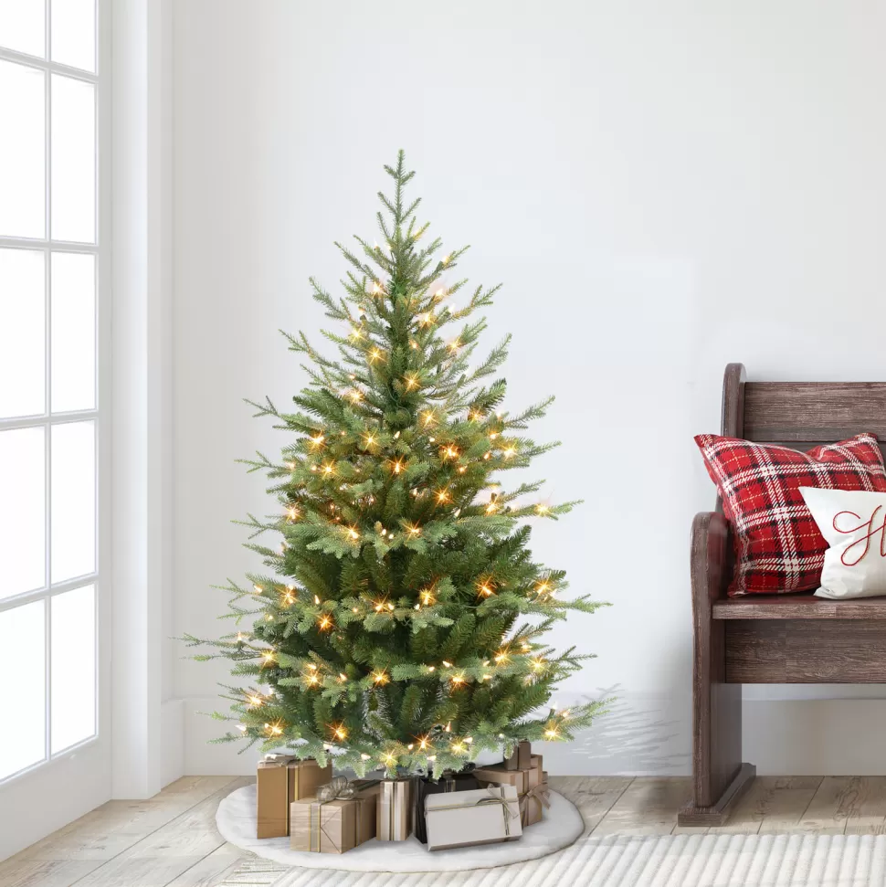 Sale The Holiday Aisle 4'5" H Slender Green Realistic Artificial Fir Christmas Tree With 200 Lights