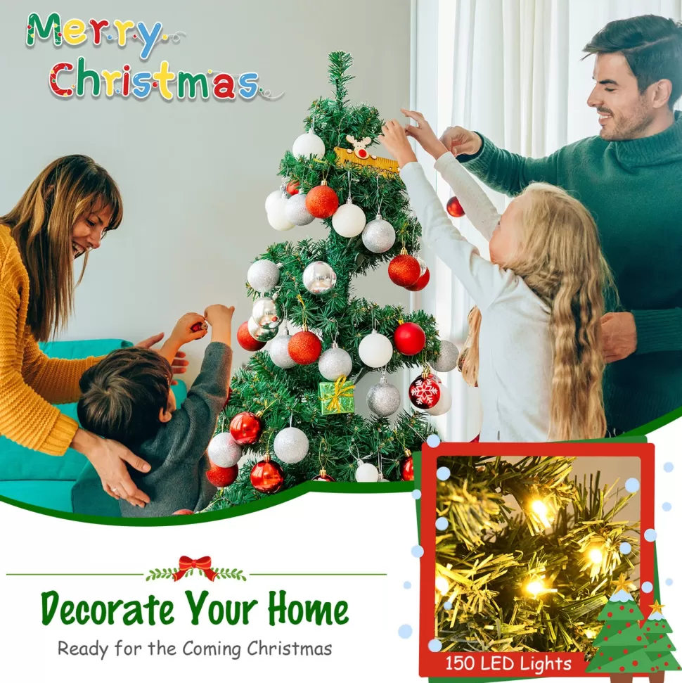 Best The Holiday Aisle 48'' H Spiral-Shaped Green Cashmere Christmas Tree With 300 Led Lights