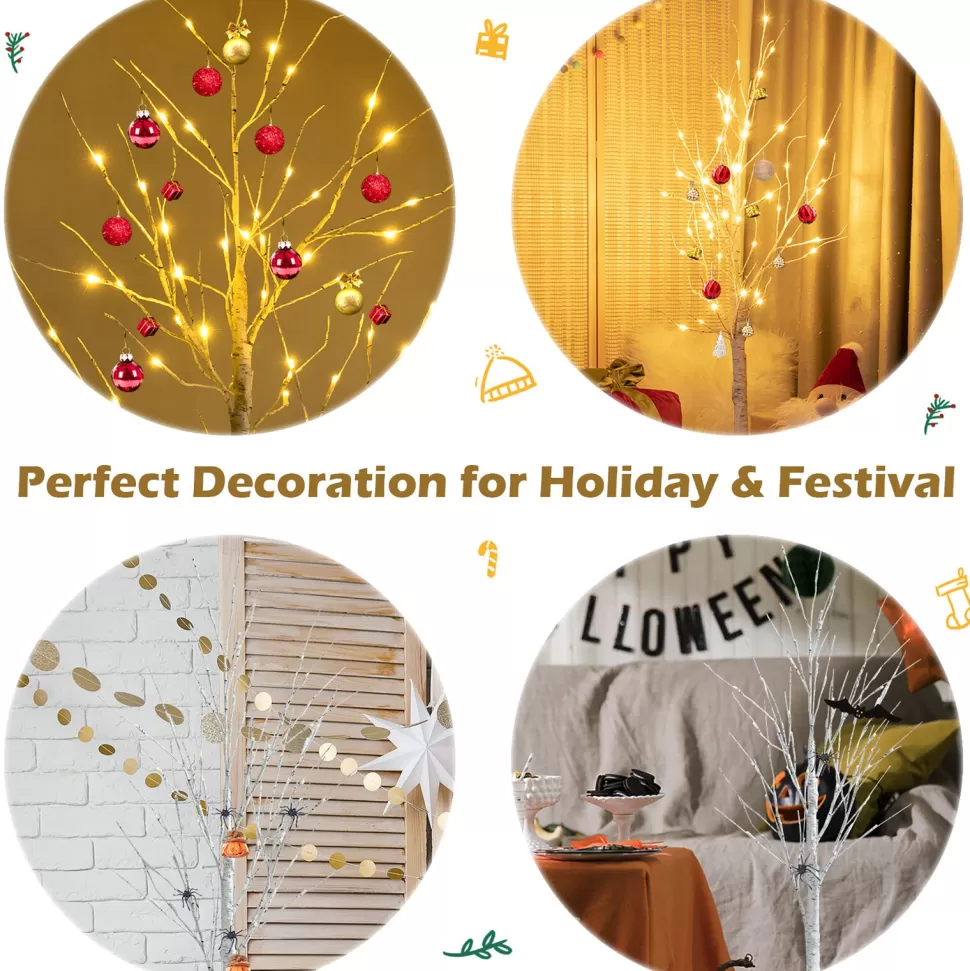 Clearance The Holiday Aisle 48" H White Realistic Artificial Christmas Tree 48 Led Lights