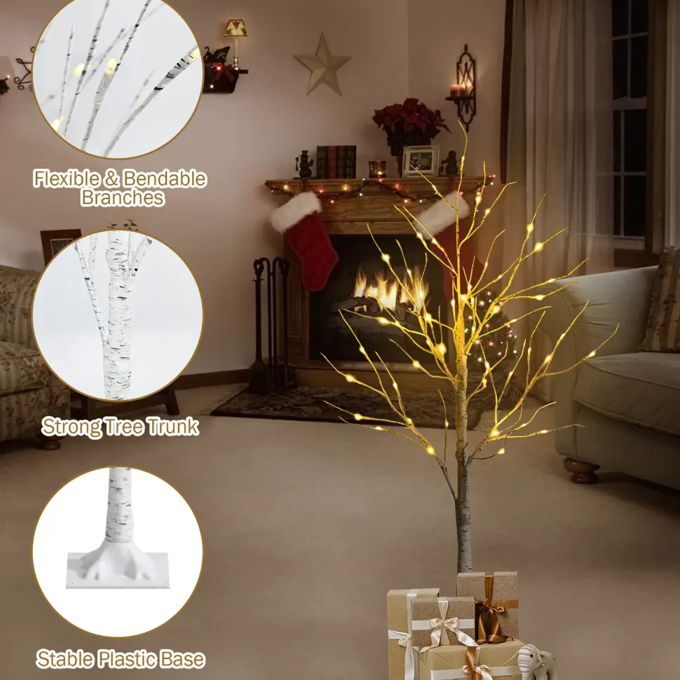 Clearance The Holiday Aisle 48" H White Realistic Artificial Christmas Tree 48 Led Lights