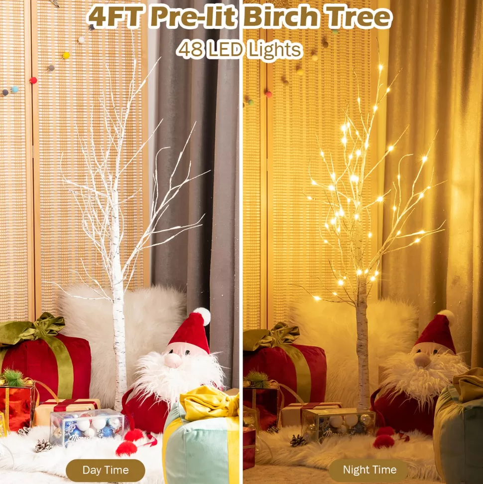 Clearance The Holiday Aisle 48" H White Realistic Artificial Christmas Tree 48 Led Lights