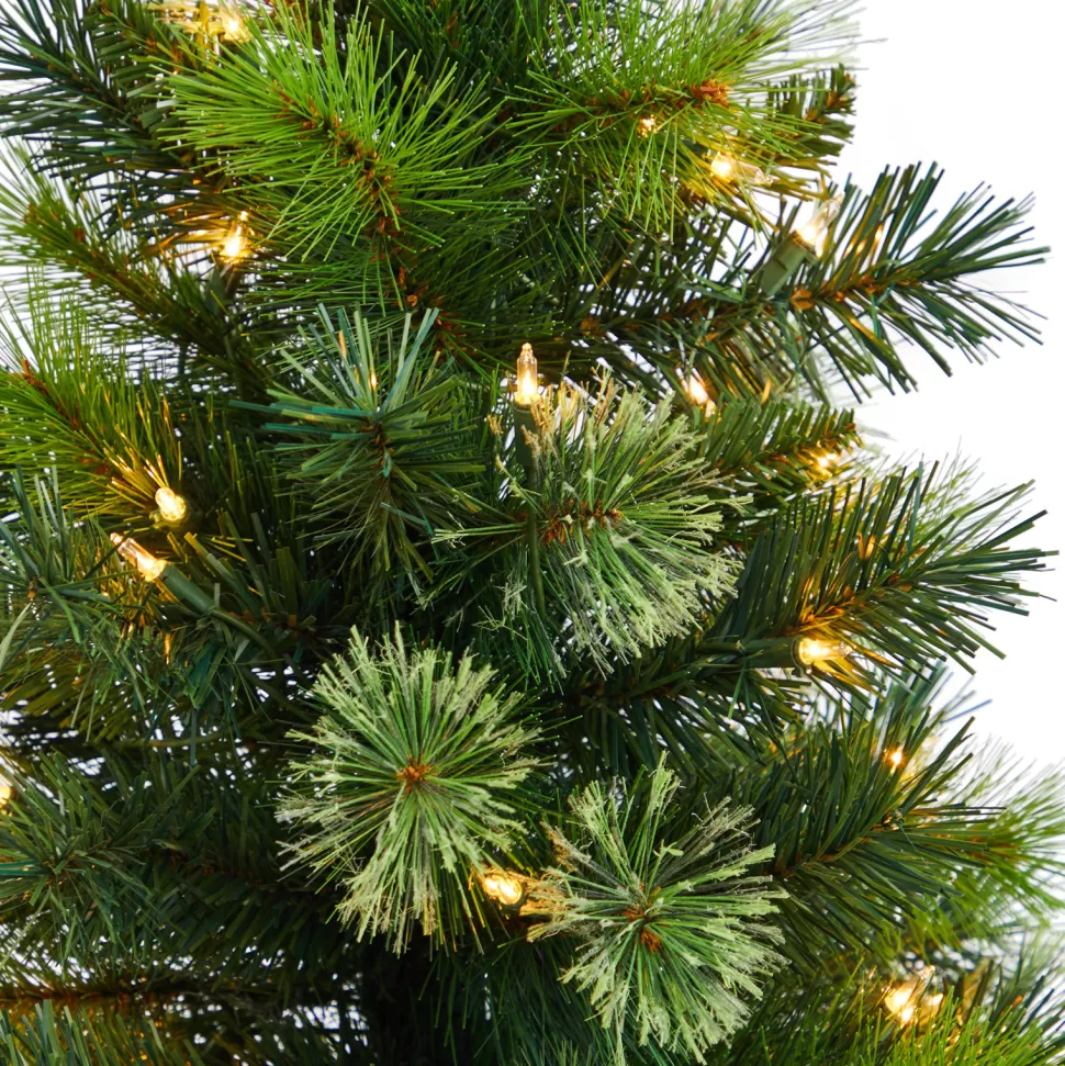 Outlet The Holiday Aisle 4' 6" H Green Realistic Artificial Pine Cashmere Christmas Tree With 100 Led Lights