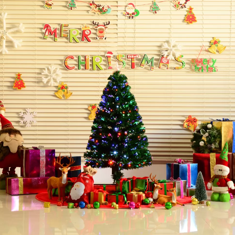 Outlet The Holiday Aisle 4' Green Fir Artificial Christmas Tree With 130 Multi-Colored Lights