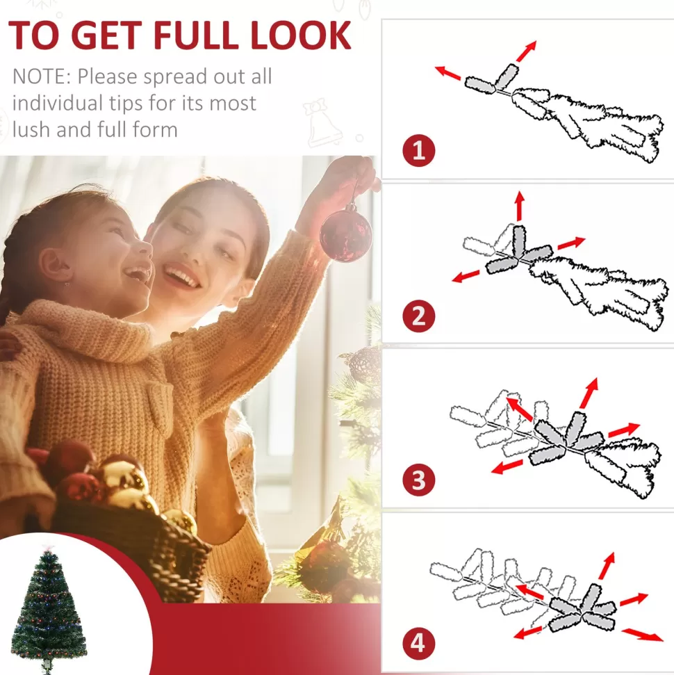 Outlet The Holiday Aisle 4' Green Fir Artificial Christmas Tree With 130 Multi-Colored Lights