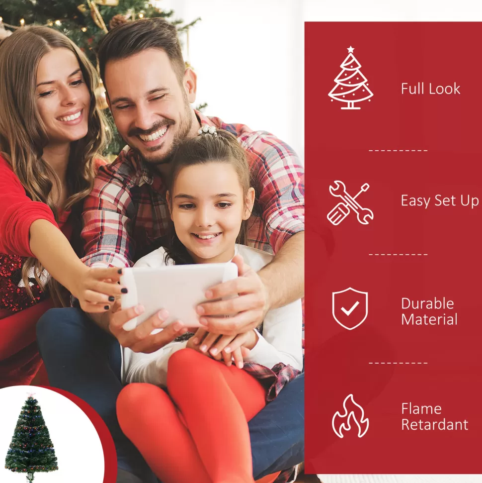 Outlet The Holiday Aisle 4' Green Fir Artificial Christmas Tree With 130 Multi-Colored Lights