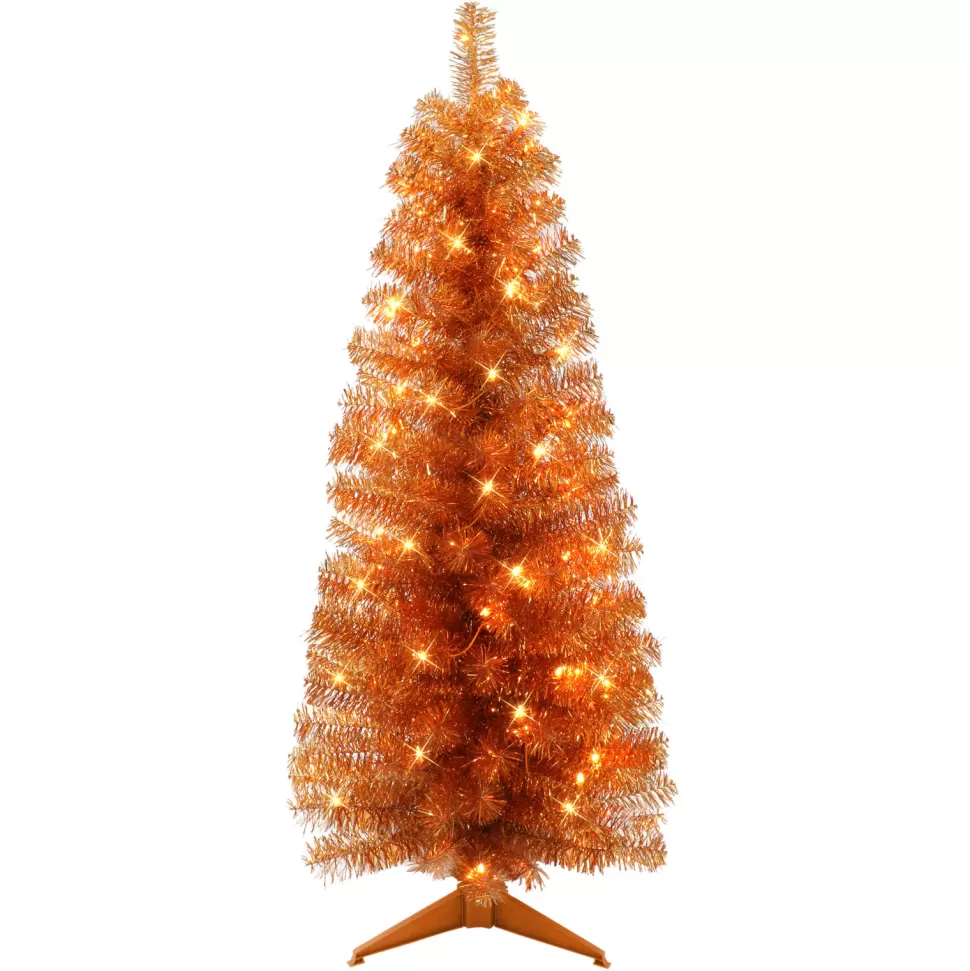 Shop The Holiday Aisle 54" H Orange Fir Christmas Tree With 70 Lights
