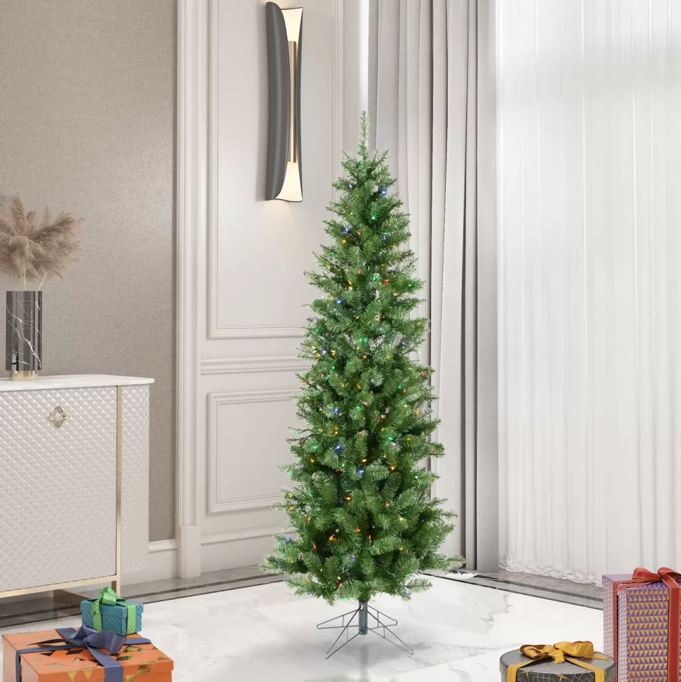 Cheap The Holiday Aisle 5.5' Green Artificial Christmas Tree With 165 Multicolored Led Lights With Stand