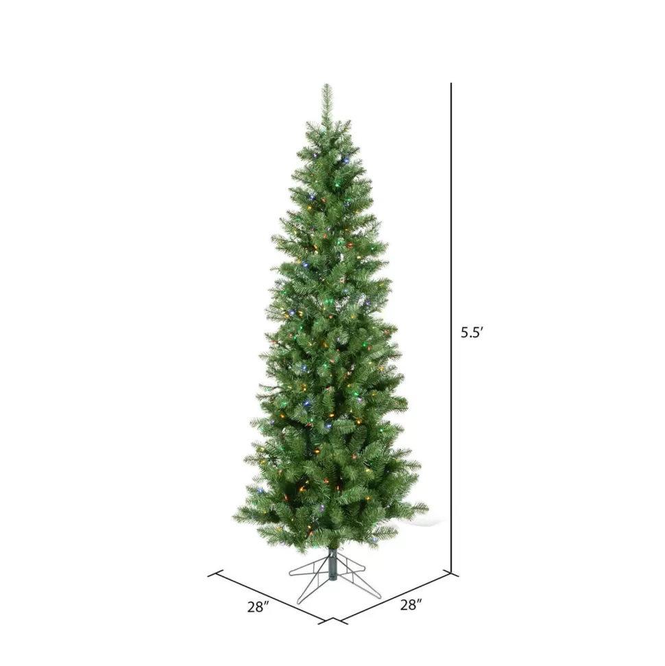 Cheap The Holiday Aisle 5.5' Green Artificial Christmas Tree With 165 Multicolored Led Lights With Stand