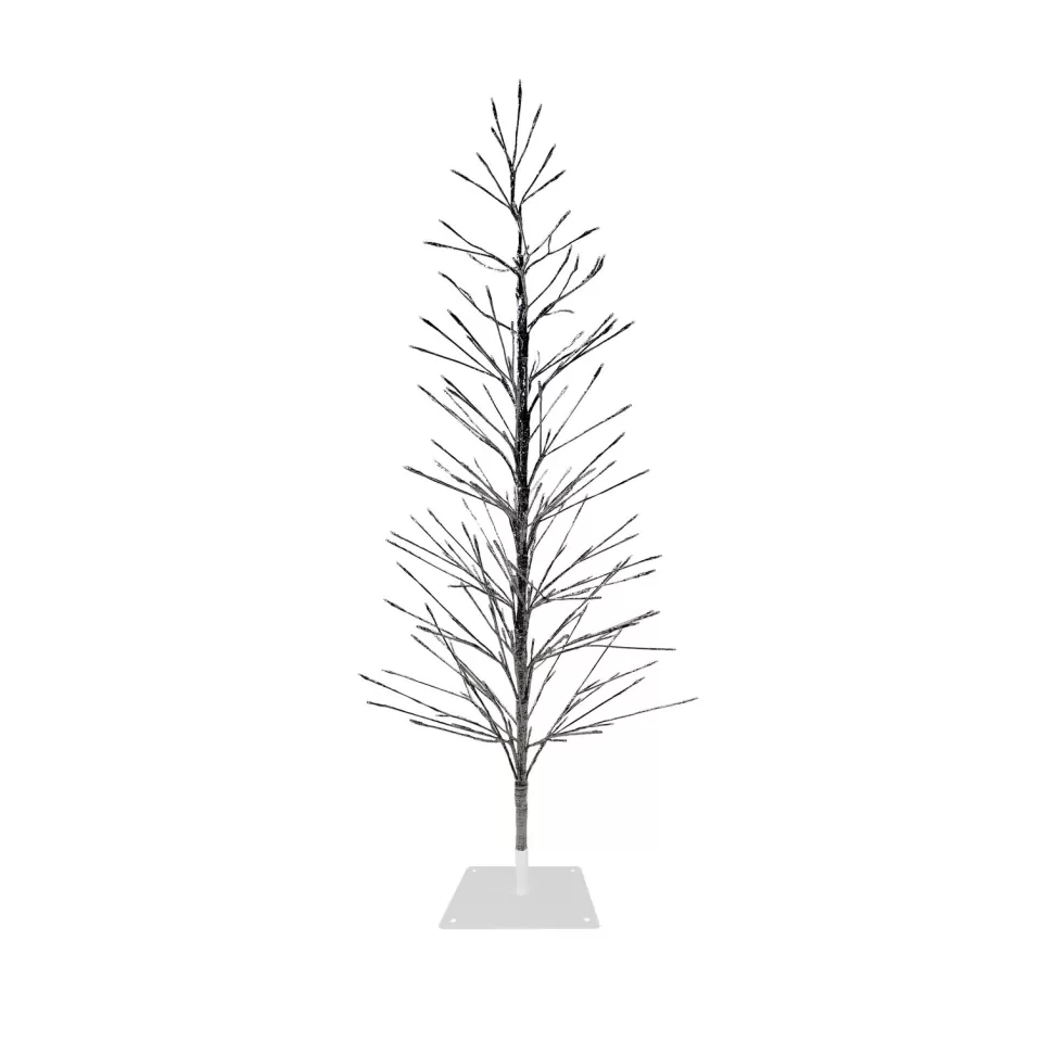 Best The Holiday Aisle 5' H Slender Silver Cedar Christmas Tree With 180 Led Lights