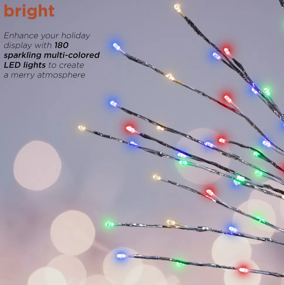 Best The Holiday Aisle 5' H Slender Silver Cedar Christmas Tree With 180 Led Lights