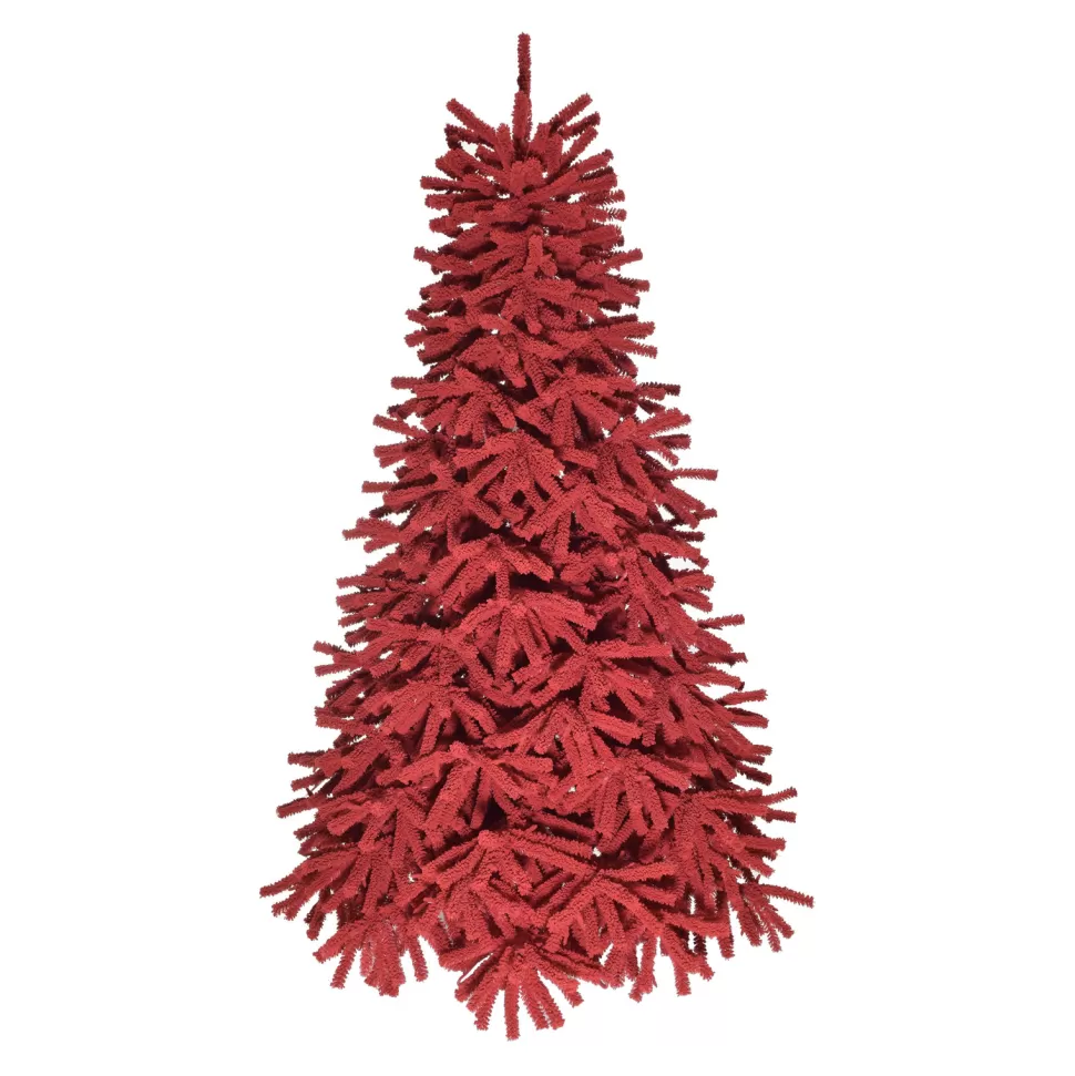 Cheap The Holiday Aisle 5' Pre-Lit Red Flocked Jack Pine Christmas Tree, 702 Tips, Ul 450 Red Lit, Bm5 Stand, Dia 38"
