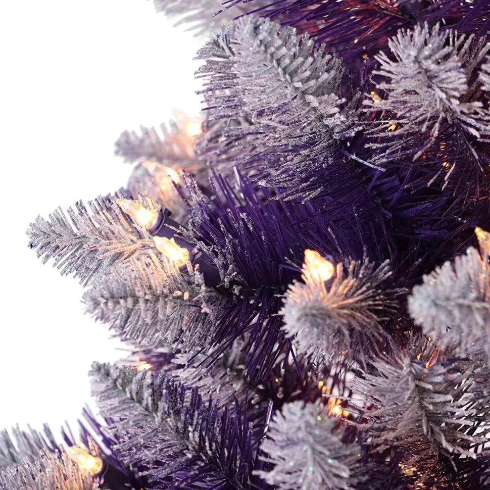 Best The Holiday Aisle 6.5' H Full Purple Artificial Spruce Cashmere Christmas Tree With 300 Lights