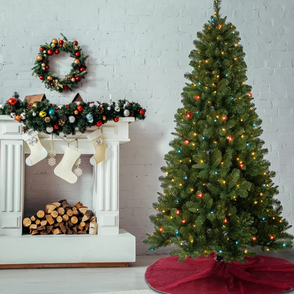Outlet The Holiday Aisle 6.5' H Green Realistic Pine Cashmere Christmas Tree With 400 Lights