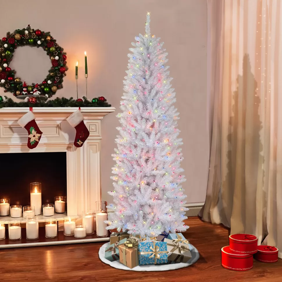 Cheap The Holiday Aisle 6'6" H Slender White Fir Christmas Tree With 250 Lights