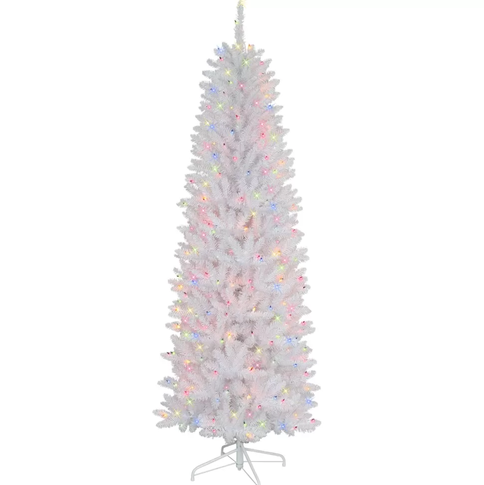 Cheap The Holiday Aisle 6'6" H Slender White Fir Christmas Tree With 250 Lights
