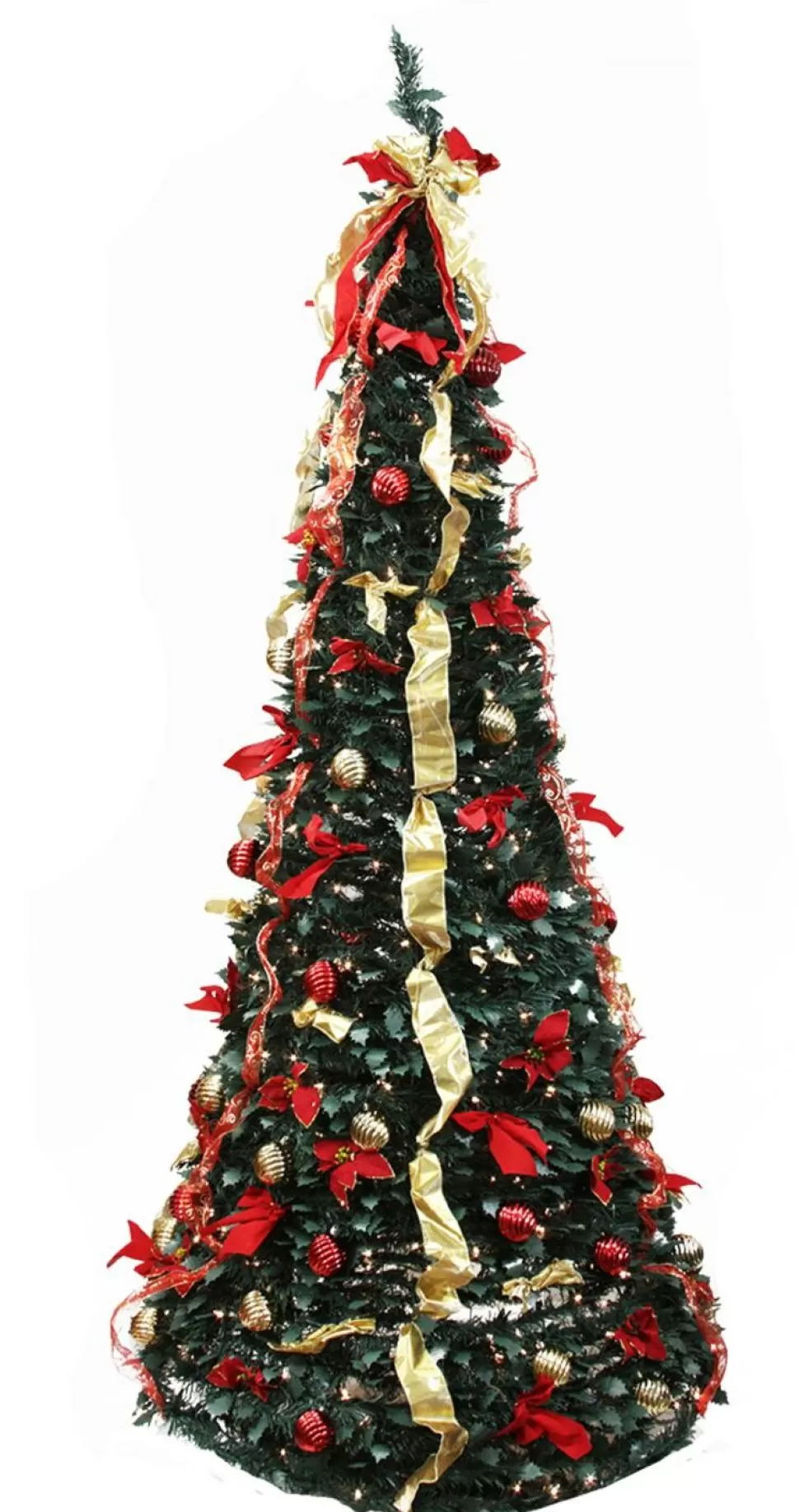 Flash Sale Northlight Seasonal 6' Pre-Lit Gold And Red Pre-Decorated Pop-Up Artificial Christmas Tree Clear Lights