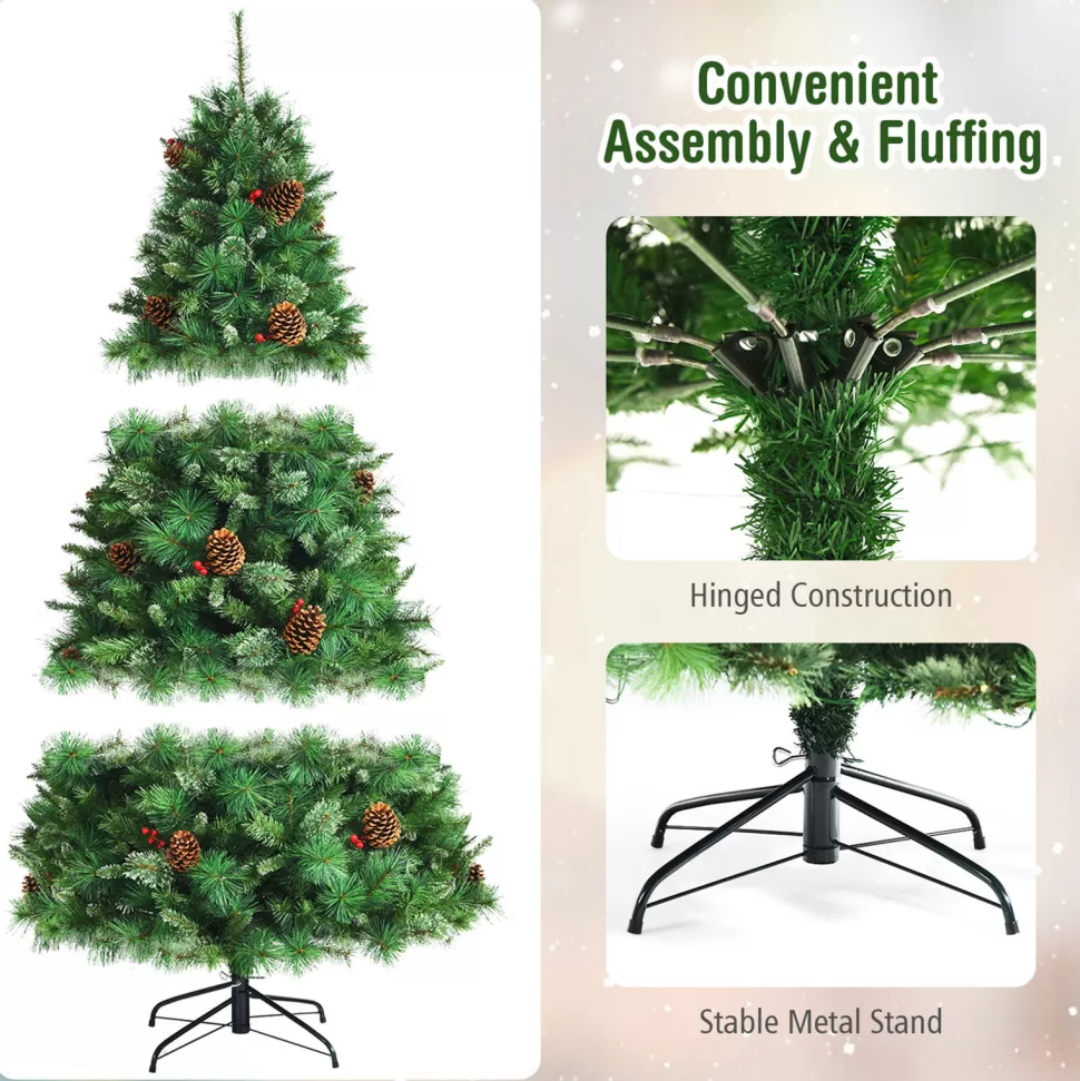 Best The Holiday Aisle 72'' H Green Cashmere Christmas Tree With 350 Led Lights