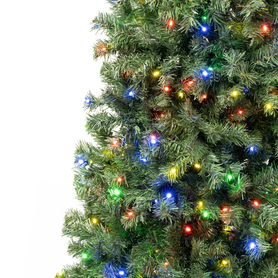 Store The Holiday Aisle 72" H Slender Artificial Pvc Fir Christmas Tree 400 Led Steady/Constant Lights