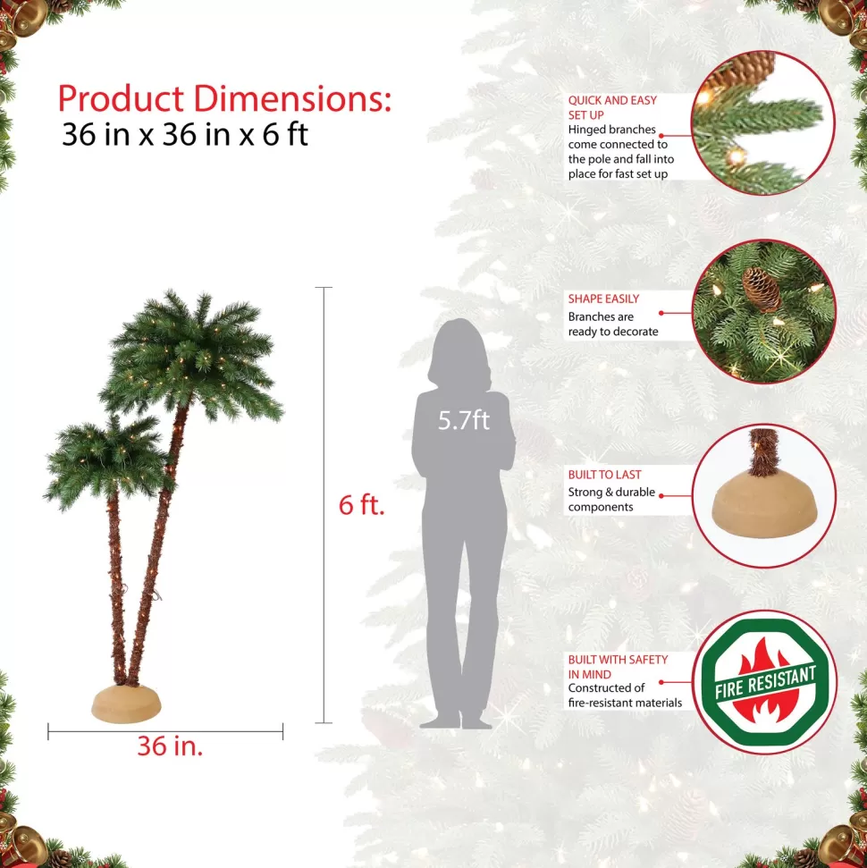 Fashion Bay Isle Home 72" H Upside Down Green Artificial Tropical Christmas Tree With 175 Lights