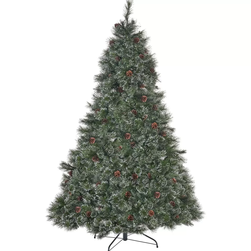 Shop The Holiday Aisle 7.5' Frosted Green Pine And Spruce Artificial Christmas Tree With 1000 Clear/White Lights