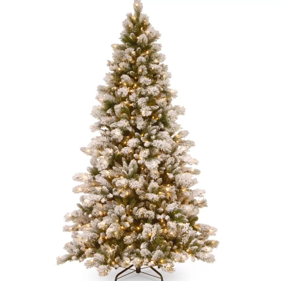 Shop Mercury Row 7.5' Frosted Green Pine Artificial Christmas Tree With 650 Clear/White Lights