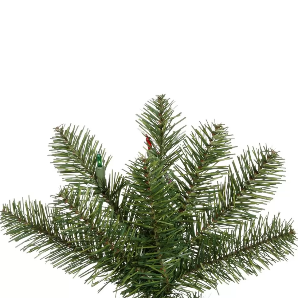 Shop The Holiday Aisle 7.5' Green Artificial Christmas Tree With Multi-Colored Led Lights With Stand