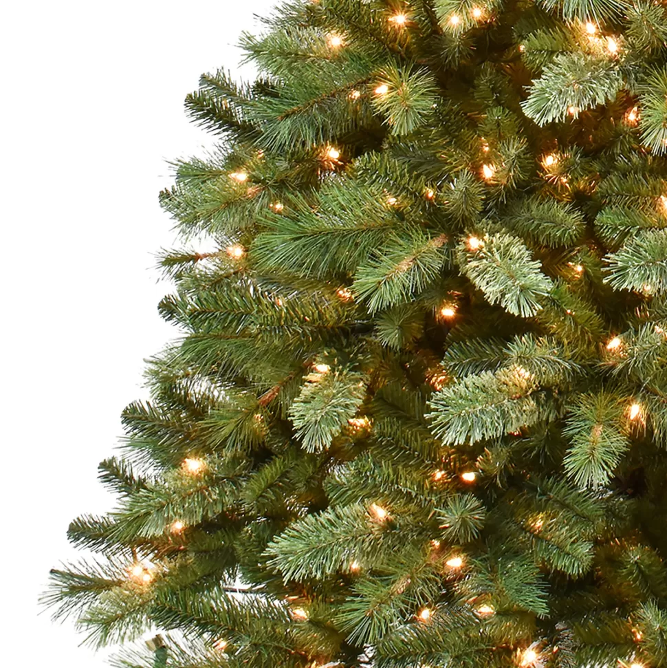 Cheap Puleo International 7.5' Green Pine Christmas Tree With 600 Warm White Lights