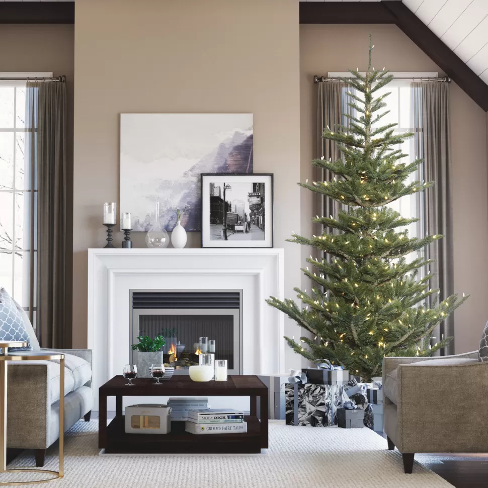Store The Holiday Aisle 7.5' Green Spruce Artificial Christmas Tree With 400 Clear Lights With Stand