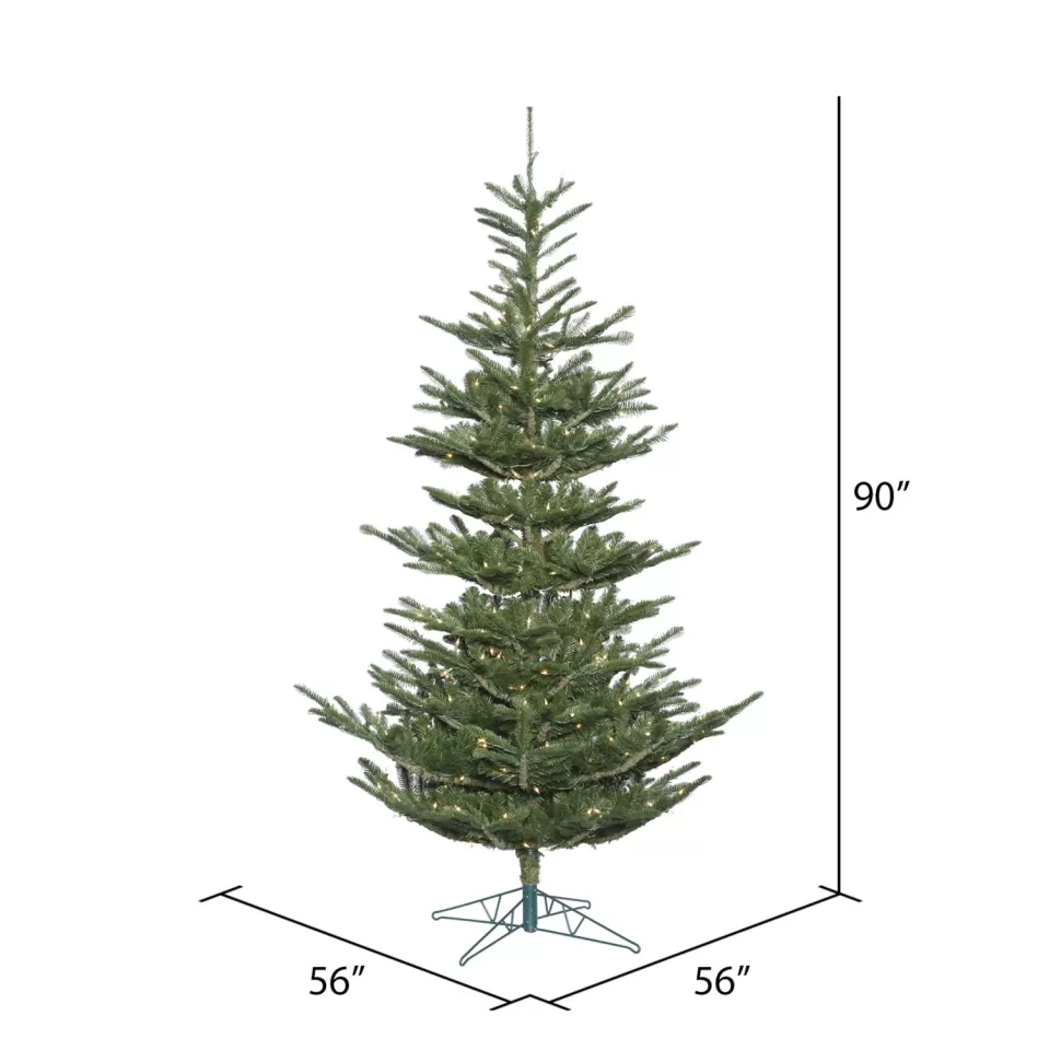 Store The Holiday Aisle 7.5' Green Spruce Artificial Christmas Tree With 400 Clear Lights With Stand