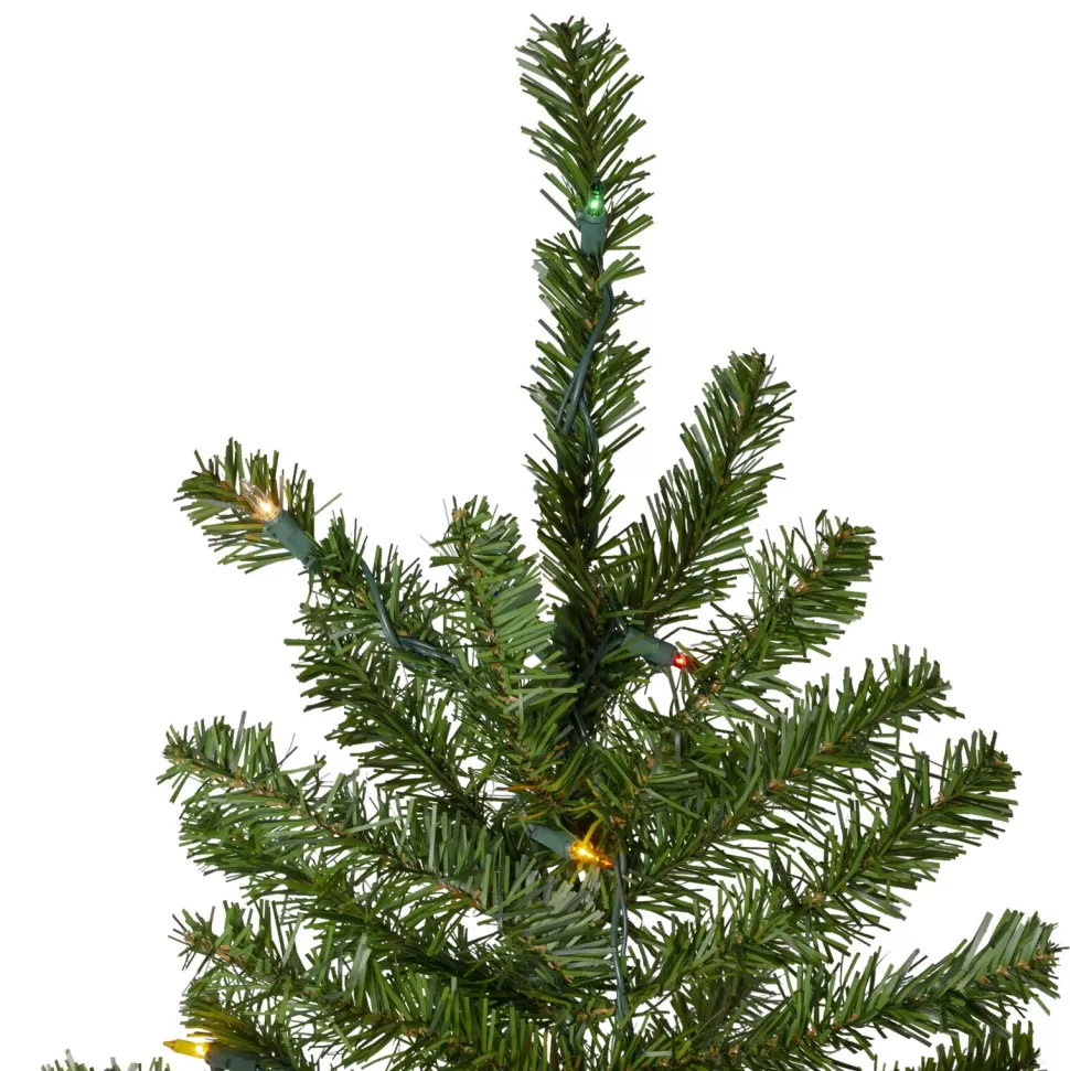 Hot Northlight Seasonal 7.5' Pre-Lit Pencil Canadian Pine Artificial Christmas Tree - Multicolor Lights