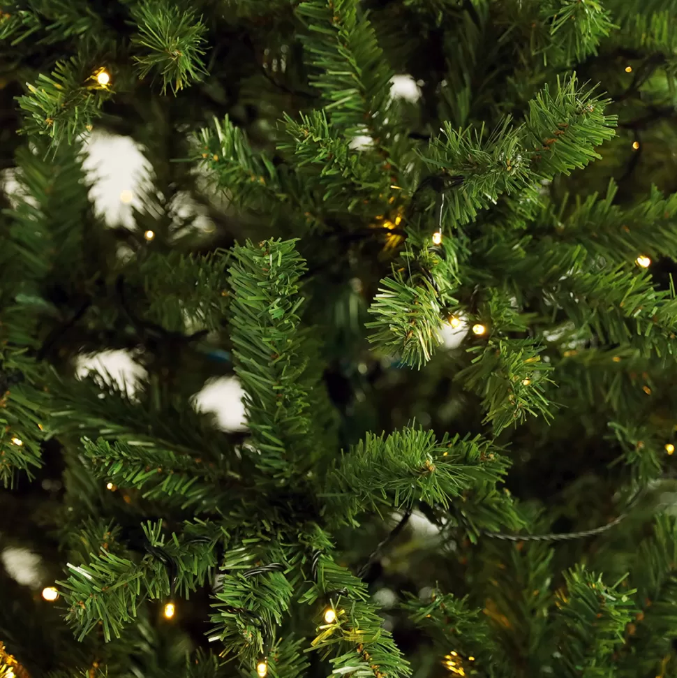 Shop The Holiday Aisle 7.5Ft Artificial Slim Christmas Tree With Cones And Berries And 300 Warm White Lights