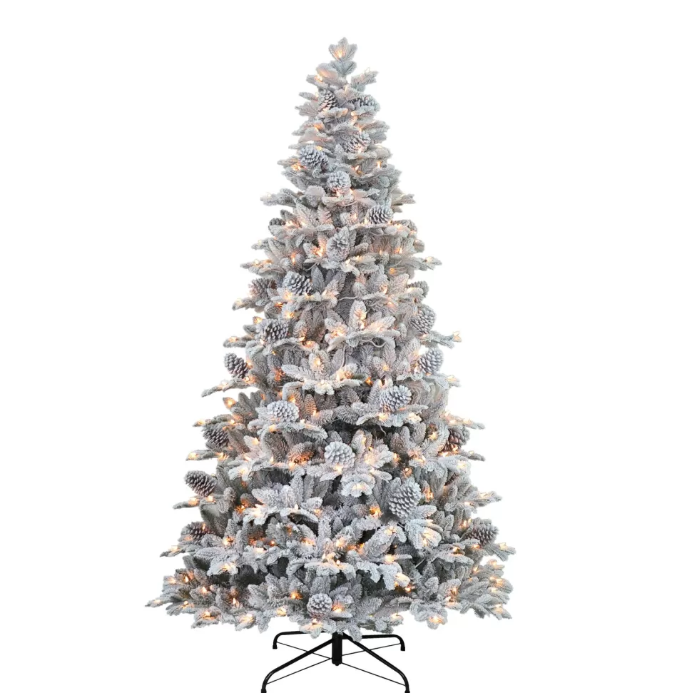Cheap The Holiday Aisle 7'6" H Green Realistic Artificial Pine Frosted Christmas Tree With 450 Lights