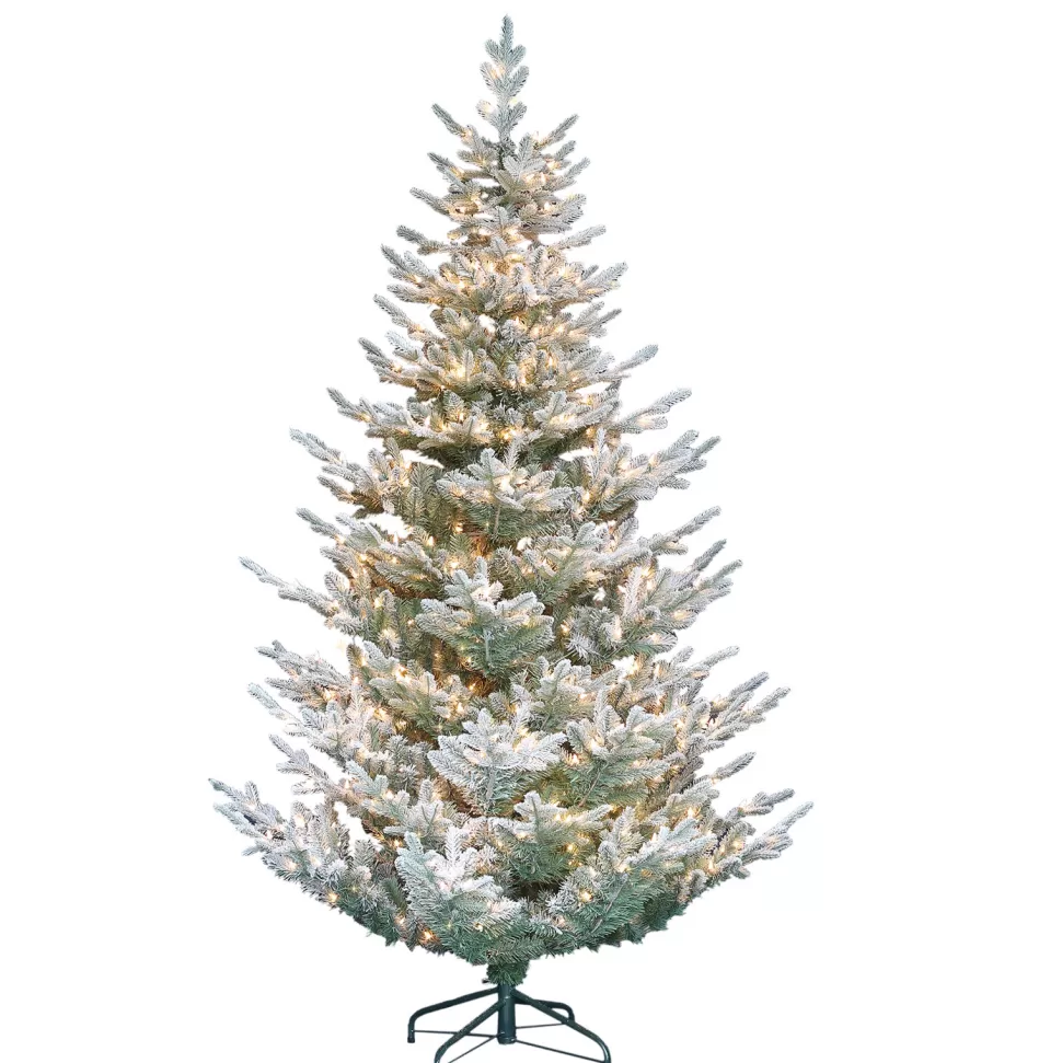 Cheap The Holiday Aisle 7'6" H Green Realistic Artificial Spruce Frosted Christmas Tree With 450 Lights