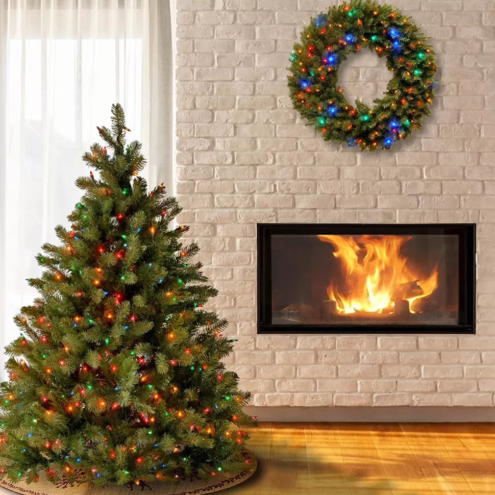 Clearance Three Posts 78" H Green Artificial Most Realistic Fir Christmas Tree With 650 Lights